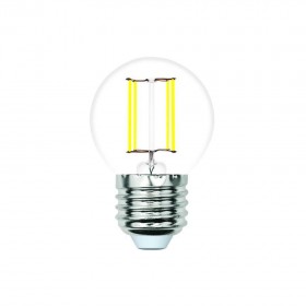 Лампа светодиодная филаментная Volpe E27 4W 4000K прозрачная LED-G45-4W/4000K/E27/CL/SLF UL-00008305 