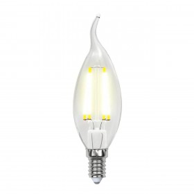 Лампа светодиодная филаментная Uniel E14 7,5W 3000K прозрачная LED-CW35-7,5W/WW/E14/CL GLA01TR UL-00003248 