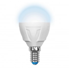 Лампа светодиодная диммируемая Uniel E14 6W 4500K матовая LED-G45-6W/NW/E14/FR/DIM PLP01WH UL-00000692 