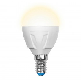 Лампа светодиодная диммируемая Uniel E14 6W 3000K матовая LED-G45-6W/WW/E14/FR/DIM PLP01WH UL-00000694 