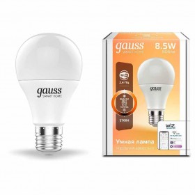 Лампа светодиодная диммируемая Gauss Smart Home E27 8,5W 2700K матовая 1050112 