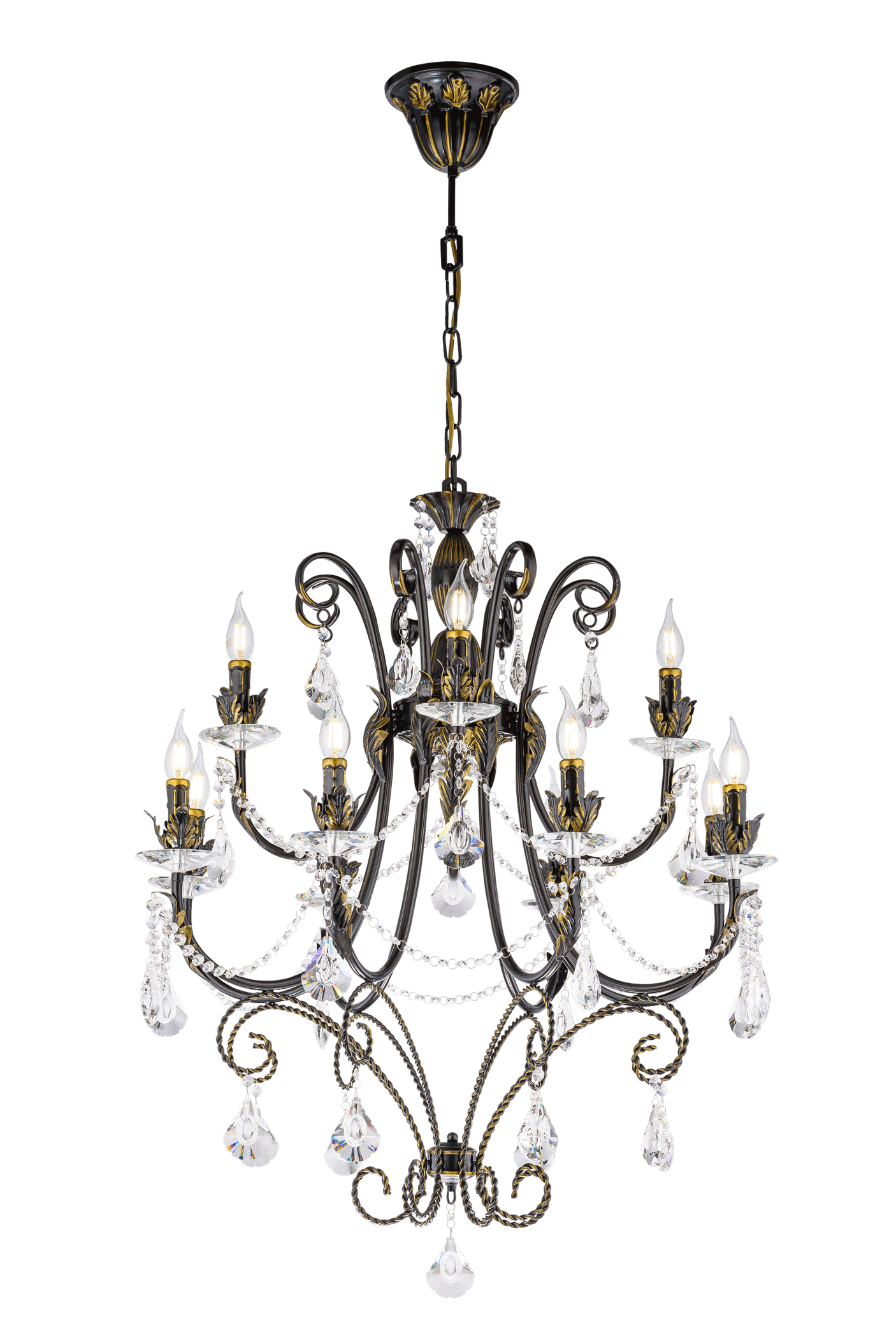 47371/4+8P BK (1) Люстра 