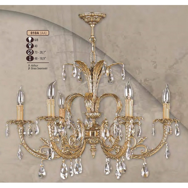 Riperlamp Подвесная люстра 010A 010A/6 AA SWAROVSKI 