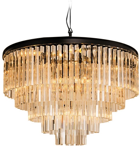 DeLight Collection Подвесная люстра 1920s Odeon KR0387P-10A black/amber 