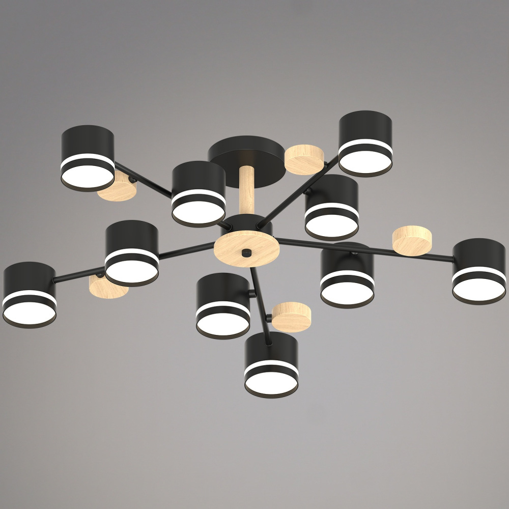 Reluce Потолочная люстра  68730-0.3-10 GX53 BK+WOOD 