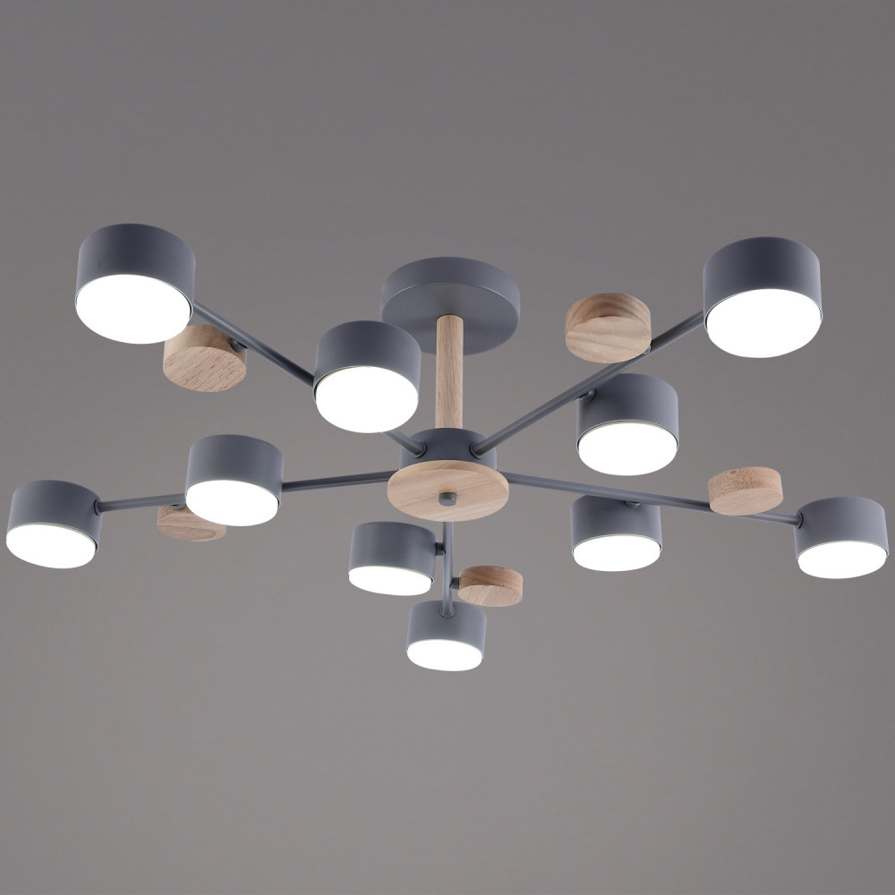 Reluce Потолочная люстра  03758-0.3-10 GREY+WOOD GX53 