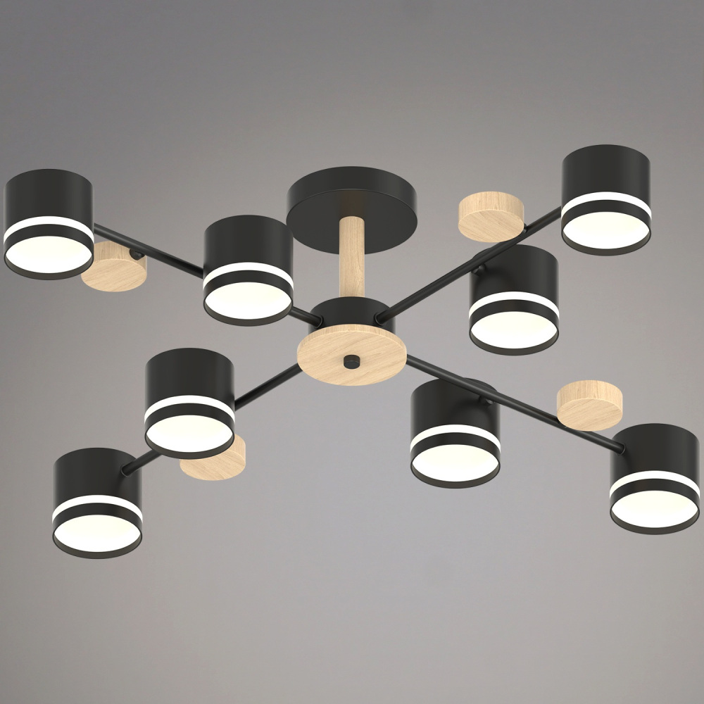 Reluce Потолочная люстра  68730-0.3-08 GX53 BK+WOOD 