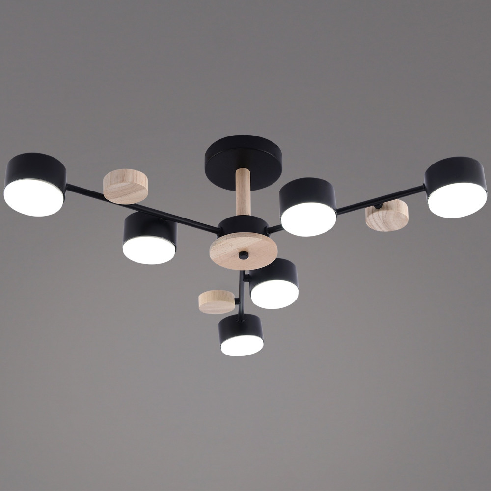 Reluce Потолочная люстра  03758-0.3-06 BK+WOOD GX53 
