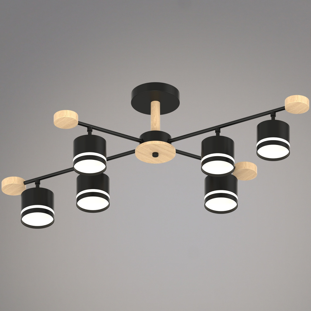 Reluce Потолочная люстра  78730-0.3-06 GX53 BK+WOOD 