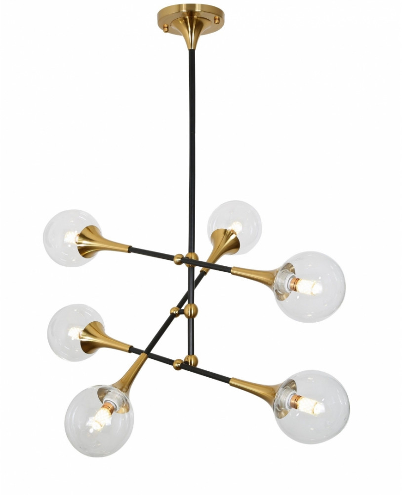 Lumina Deco Потолочная люстра  LDP 6027-6 BK+MD 