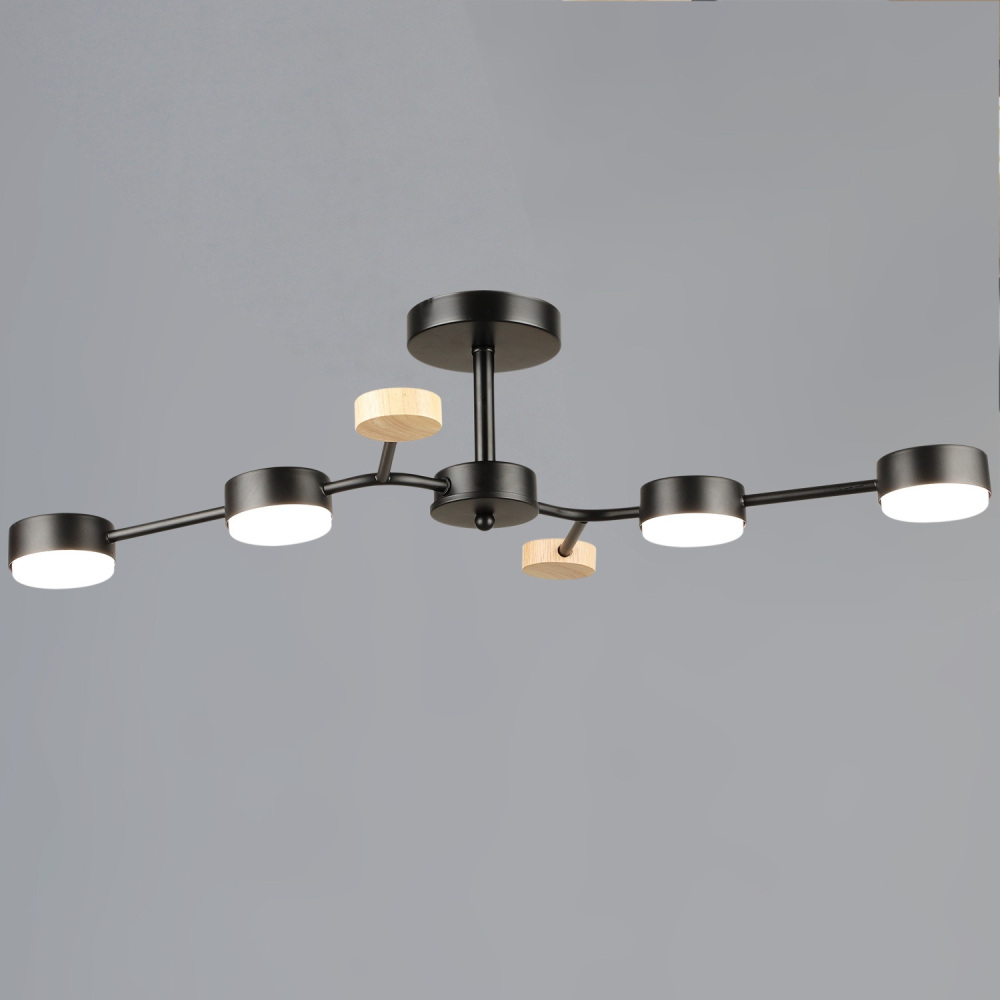 Reluce Потолочная люстра  03860-0.3-04 BK+WOOD GX53 