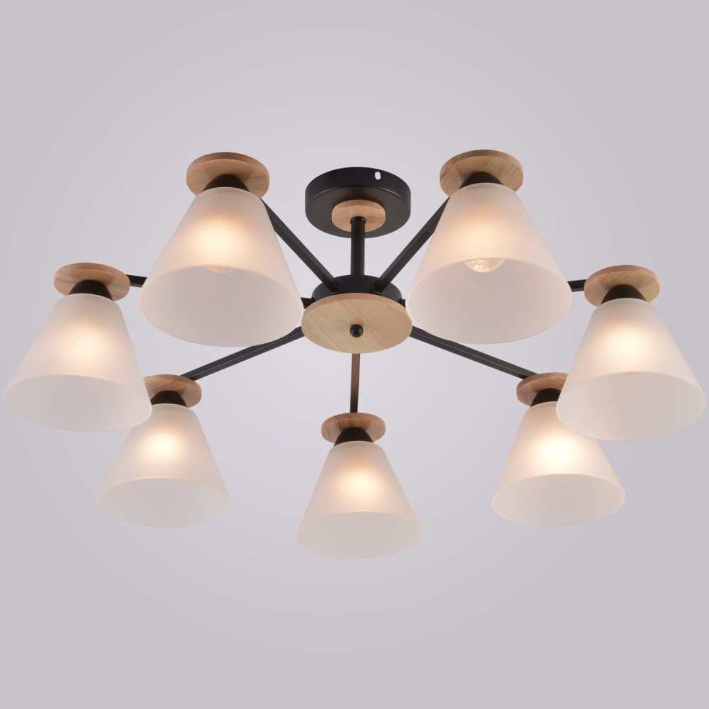 Reluce Потолочная люстра  01625-0.3-07 BK+WOOD 