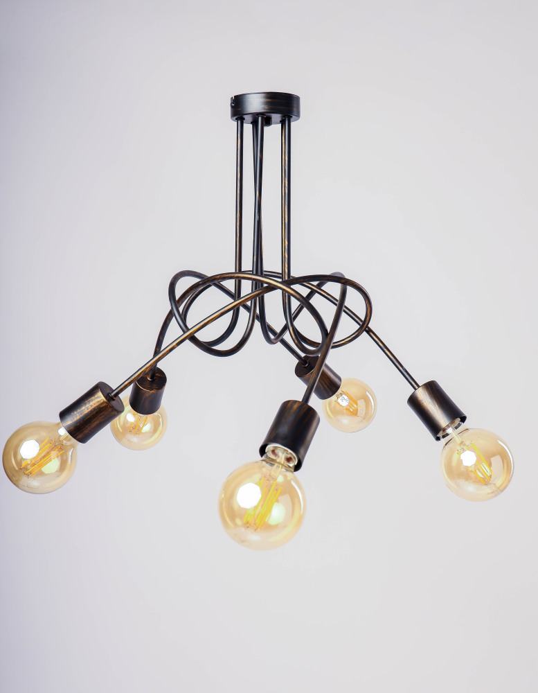 Adilux Потолочная люстра TANGO BLACK PATINA 10135 