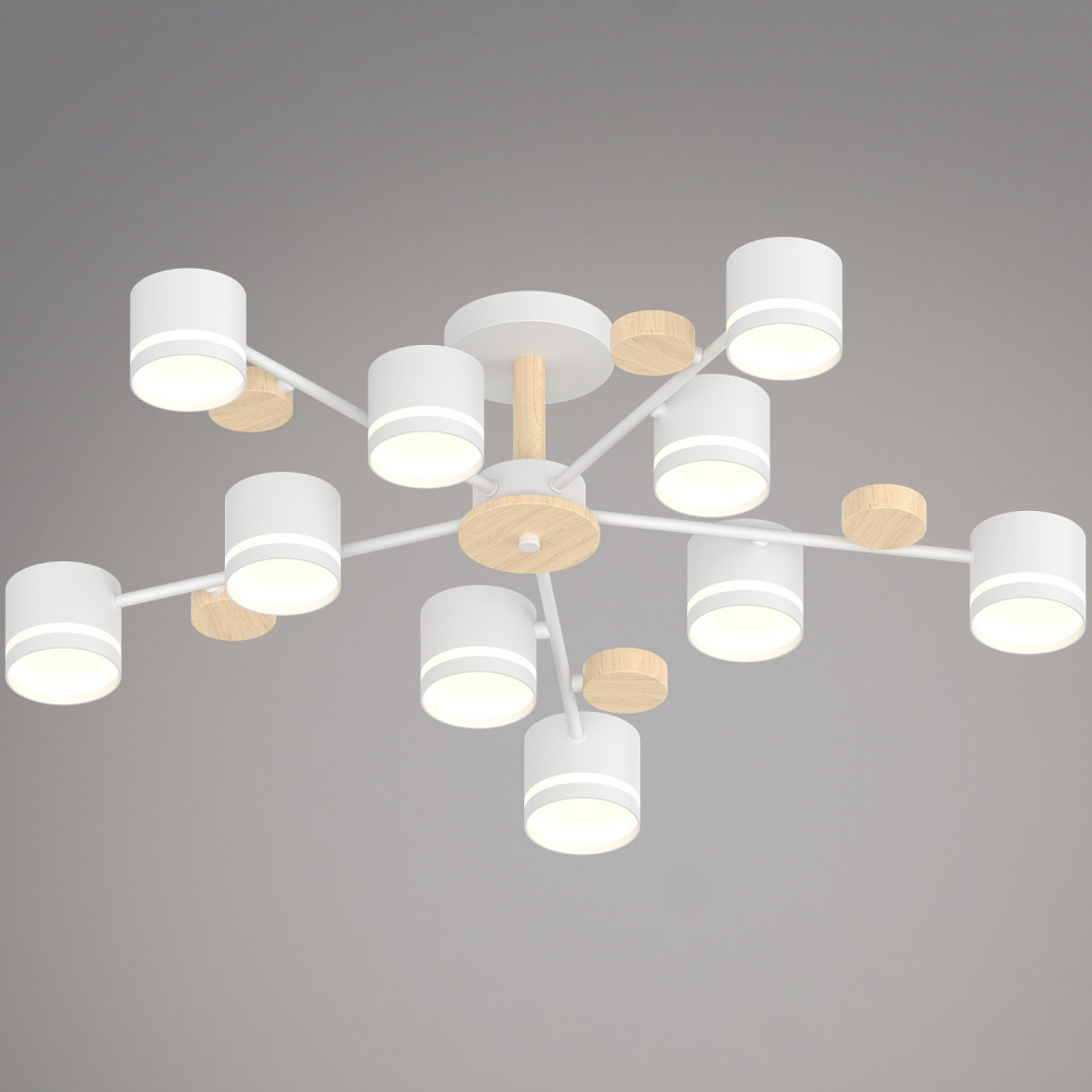 Reluce Потолочная люстра  68730-0.3-10 GX53 WH+WOOD 