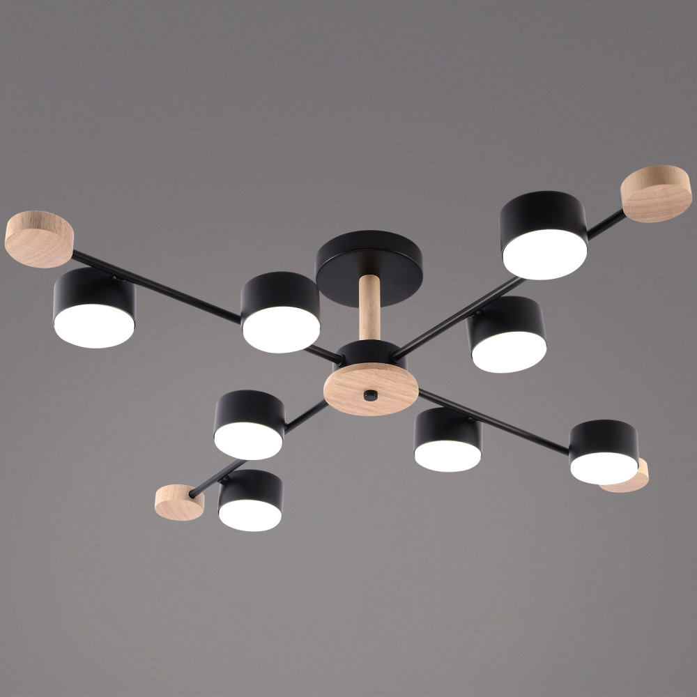 Reluce Потолочная люстра  03751-0.3-08 BK+WOOD GX53 
