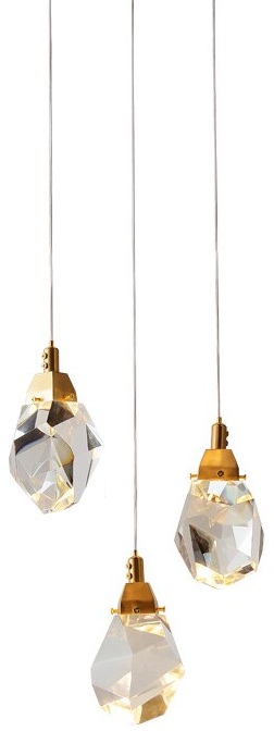 DeLight Collection Подвесной светильник Crystal rock II 9701P/3R brass 