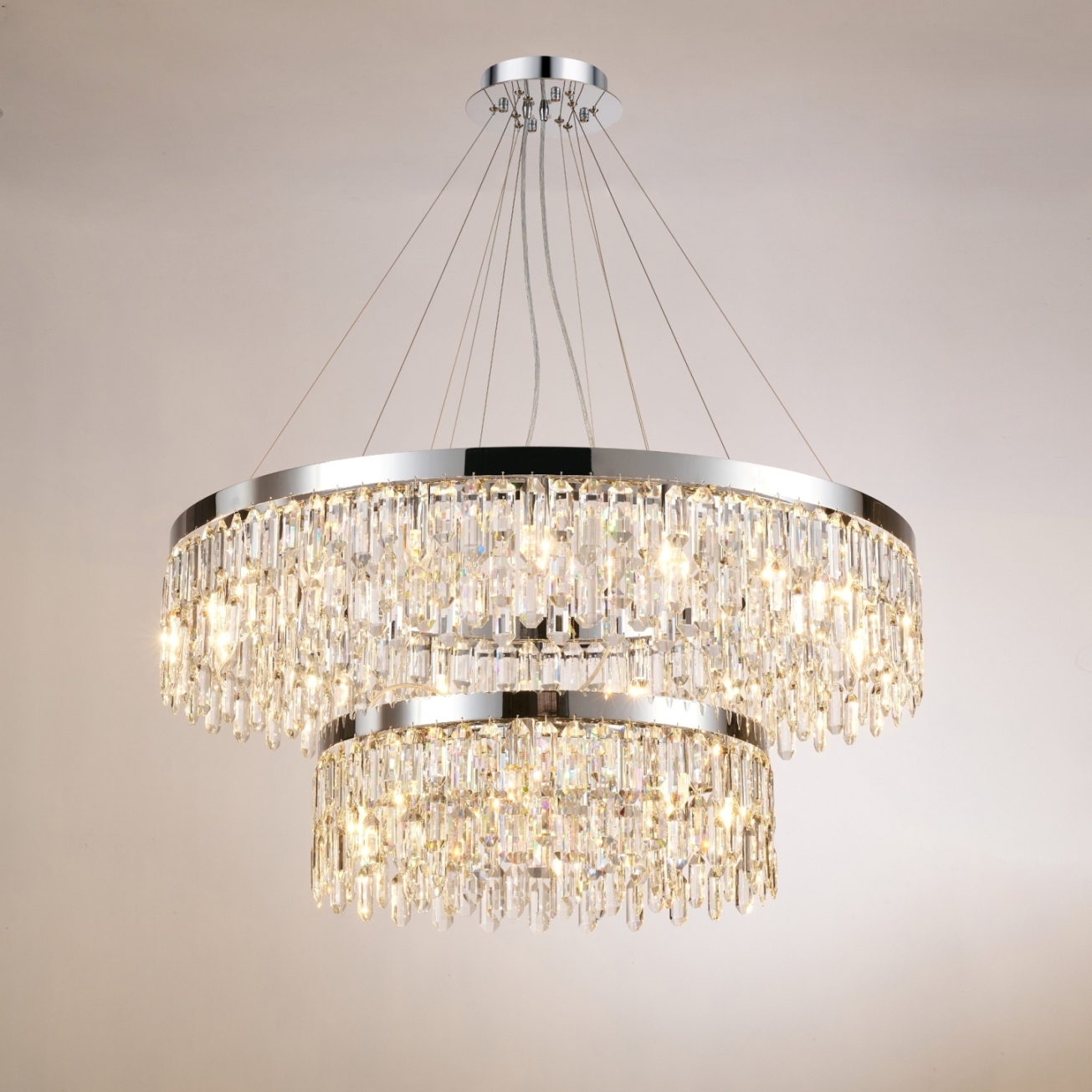 F6-ф1000+600*H360(1500) CHROME (1) Люстра NW (в 2-х коробках) 