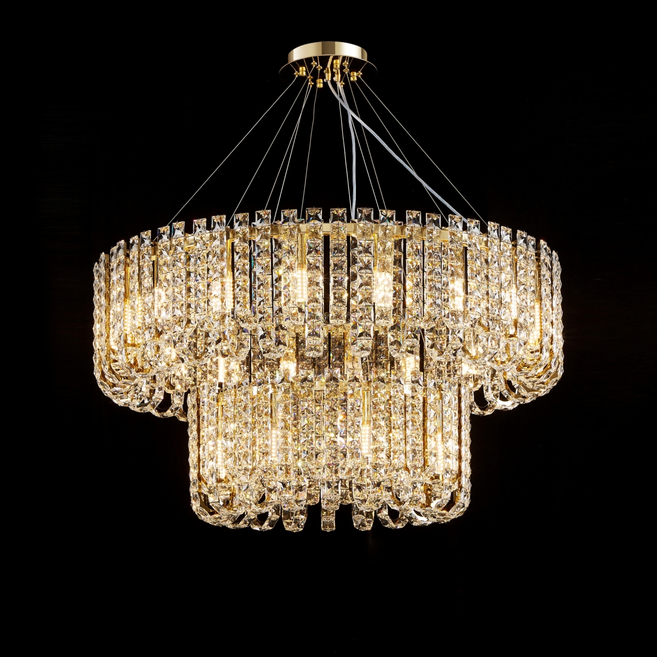 NW082-ф1000+ф600*480(1500) H GOLD (1) Люстра (в 2-х коробках) NW # 