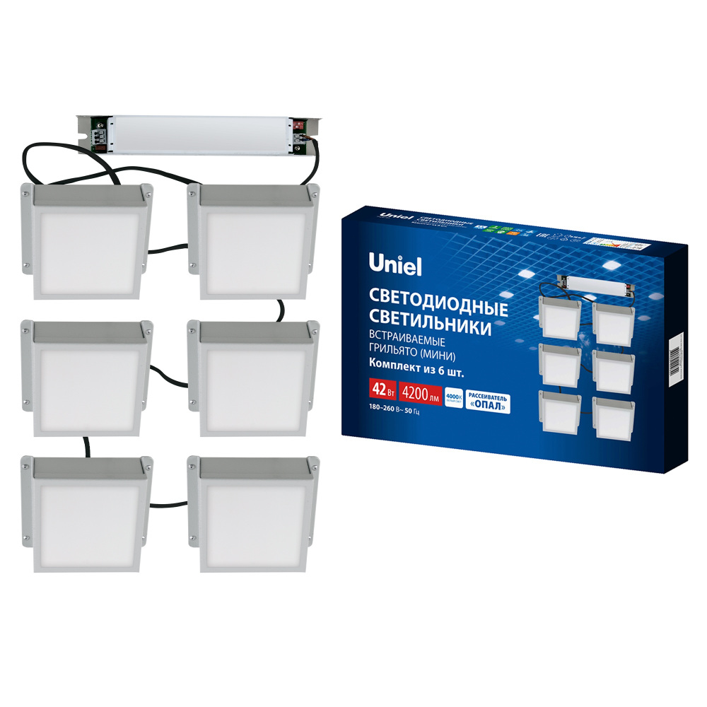 Uniel Точечный светильник Grilyato Opal ULP-1010-42W/4000K IP54 GRILYATO OPAL WHITE KIT06 