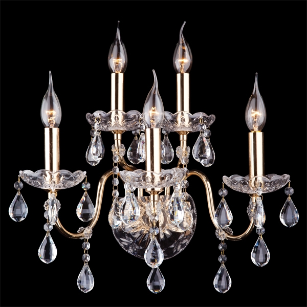 Eurosvet Бра 3600 3600/5 золото / прозрачный хрусталь 