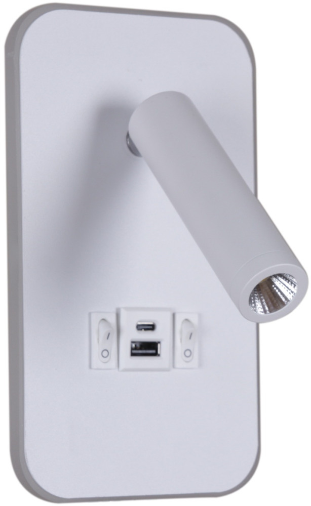 Reluce Настенный светильник  86204-9.2-001KT LED12W+USB WT 