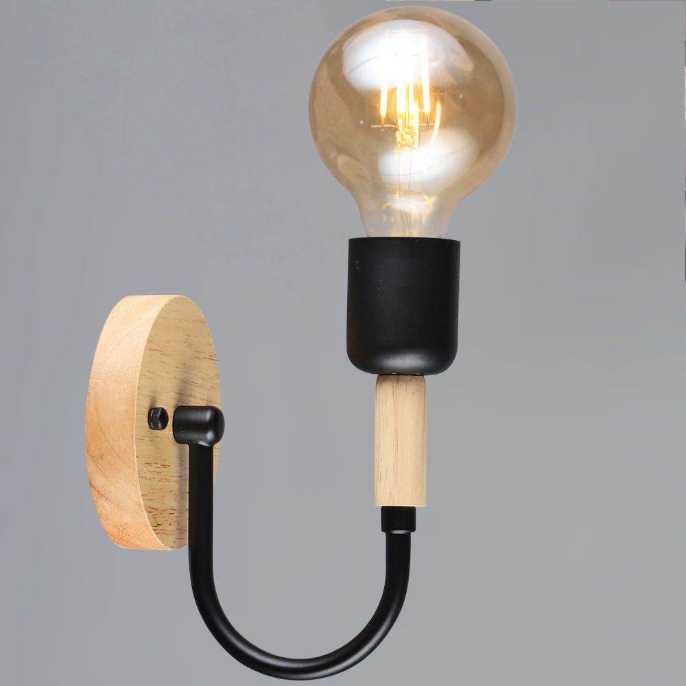 Reluce Бра  99960-0.2-01 BK+WOOD 