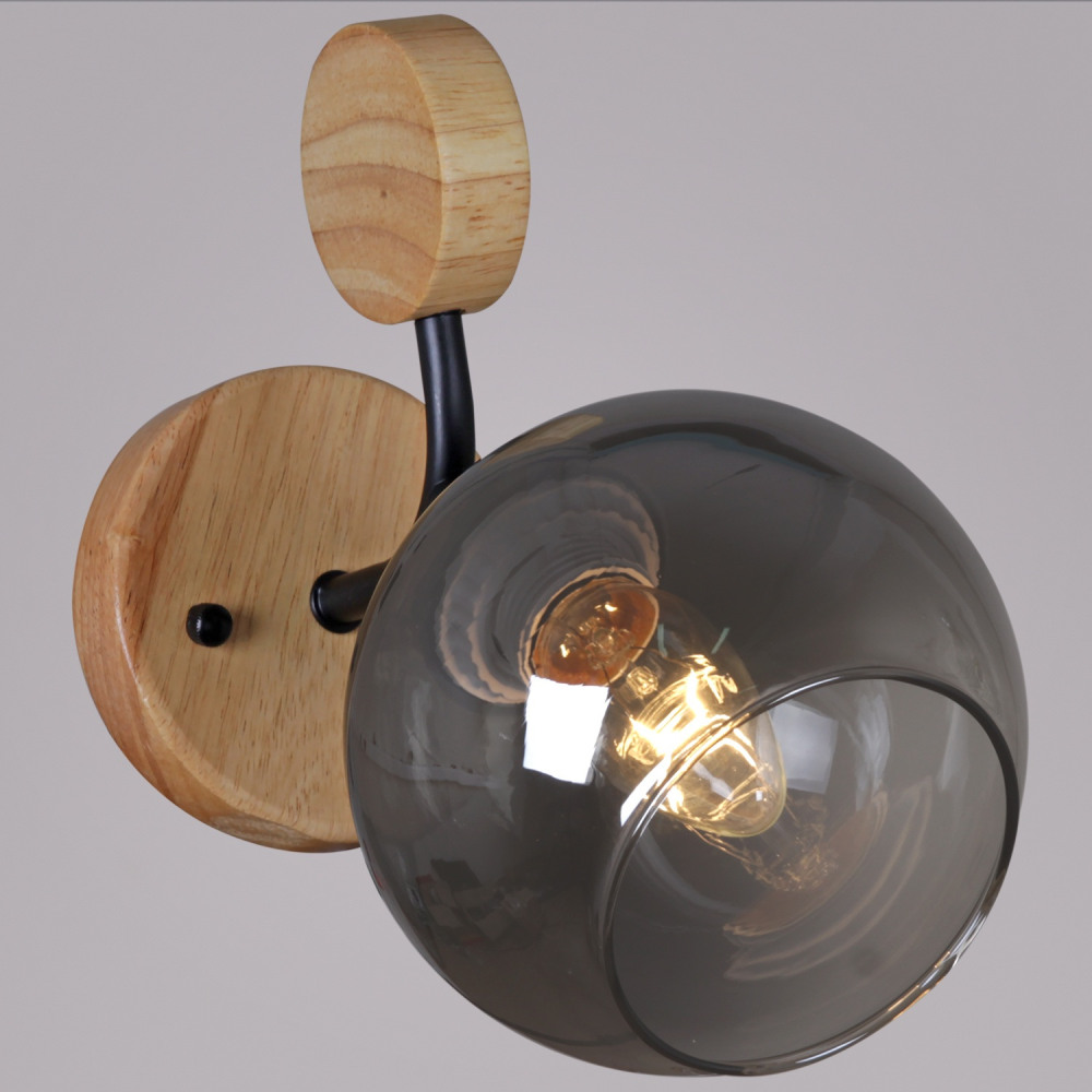 Reluce Бра  06780-0.2-01 BK+WOOD 