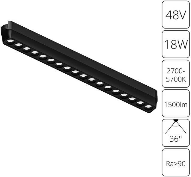 Трековый светильник Rapid A2969PL-1BK 