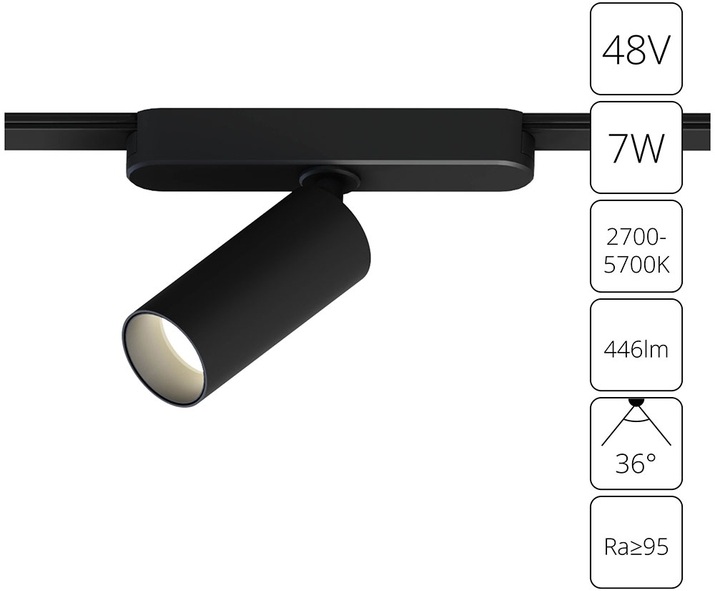 Трековый светильник Rapid A2956PL-1BK 