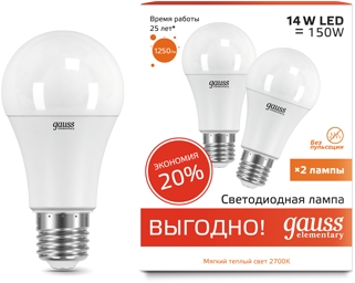 Gauss Лампочка светодиодная Elementary 23214P 