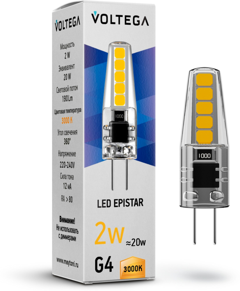 Voltega Лампочка светодиодная Capsule G4 7260 