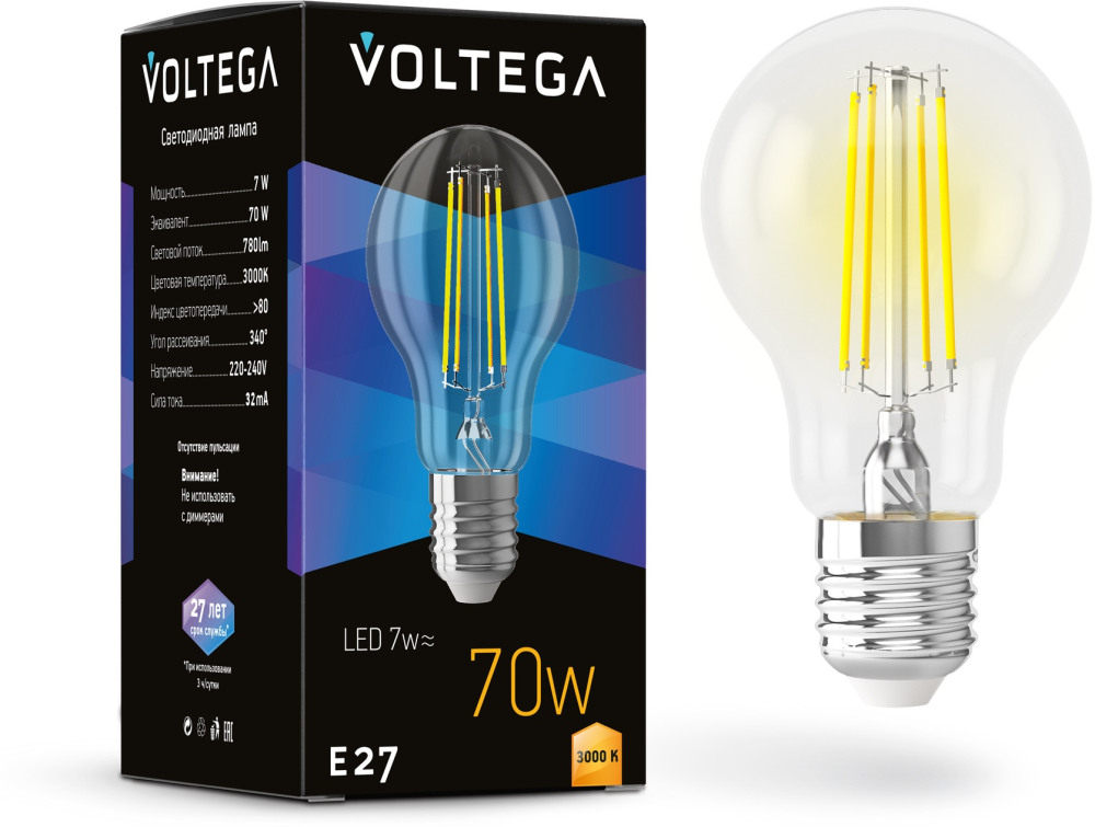 Voltega Лампочка светодиодная General purpose bulb E27 7W 7225 