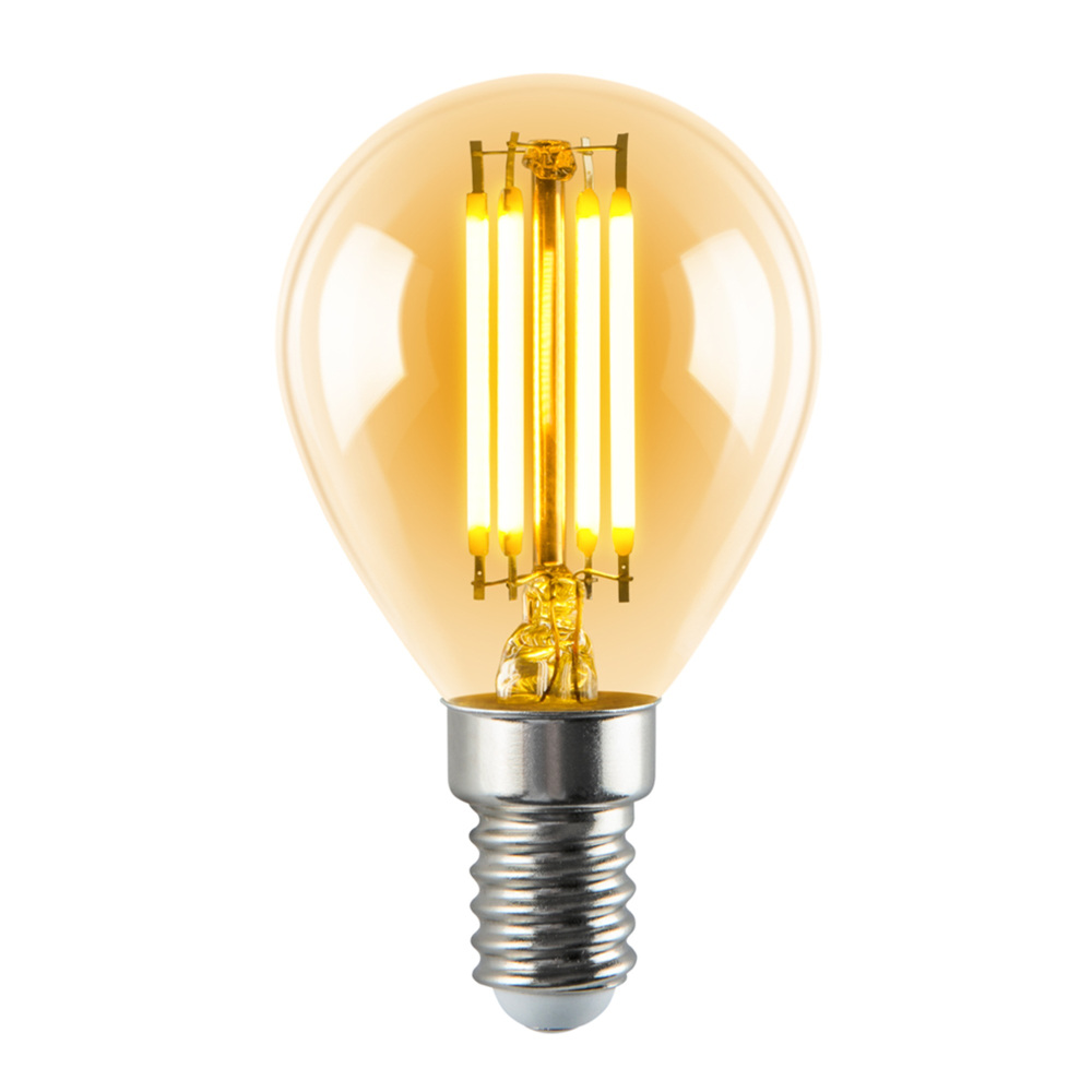 Volpe Лампочка светодиодная Vintage LED-G45-5W/AMBER/E14/VLF 