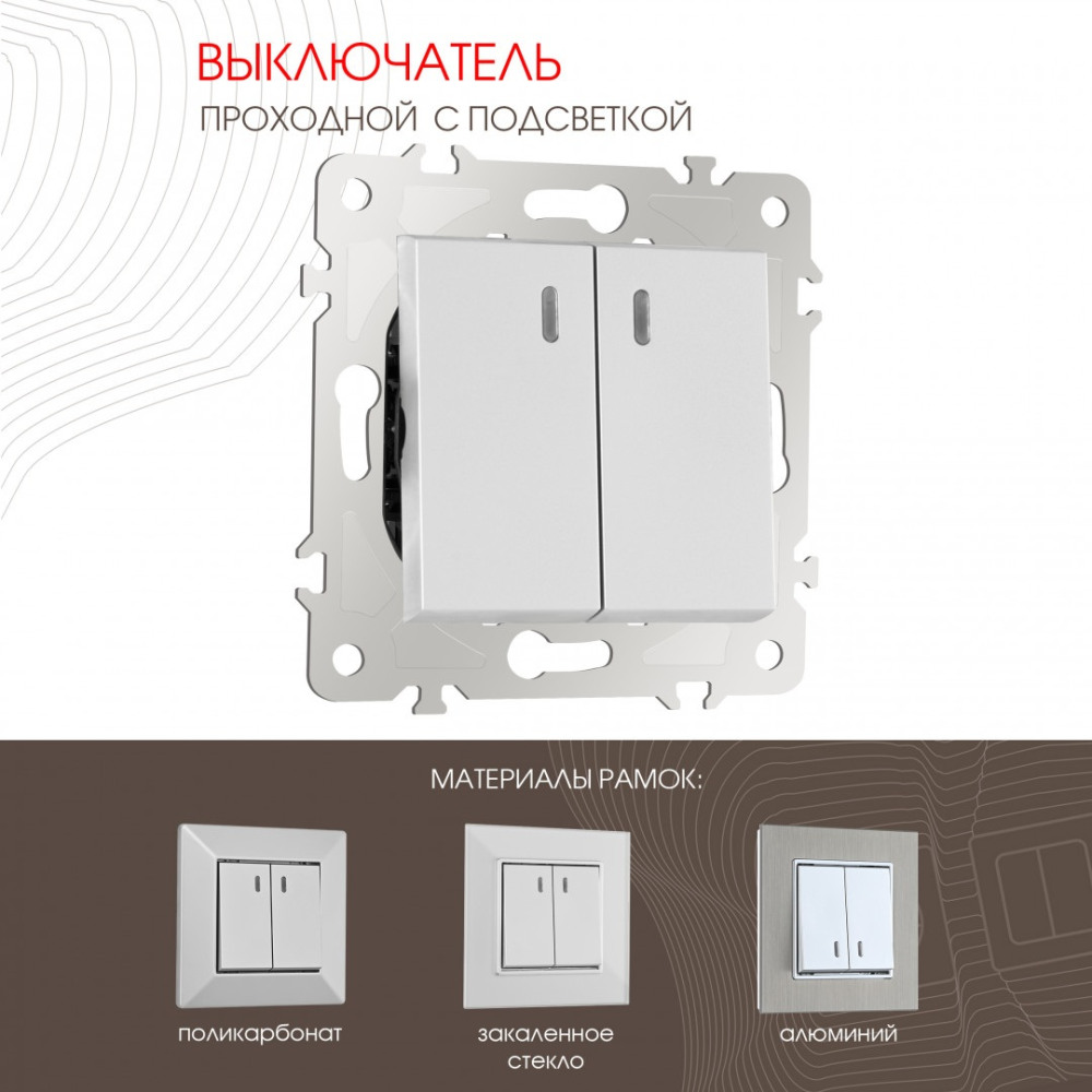 Выключатель am-203 203.33-2.silver 