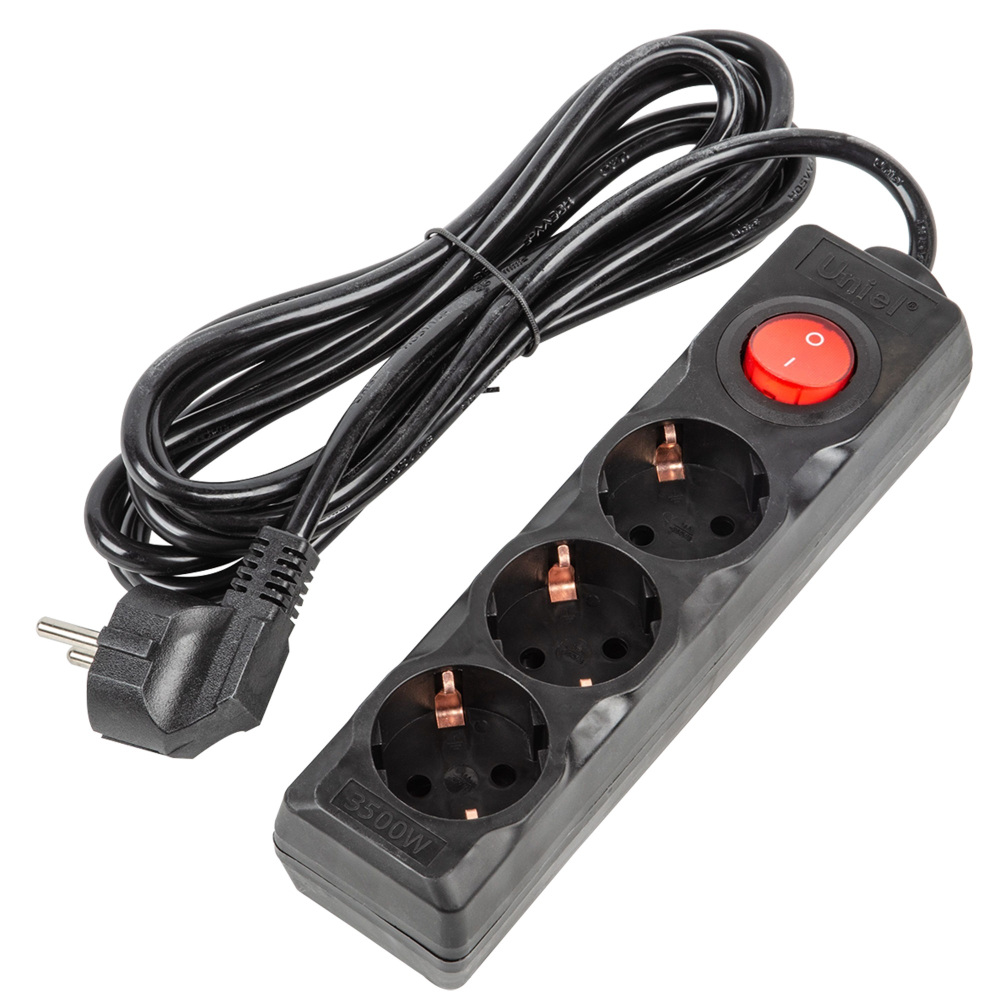 Uniel Розеточные блоки, удлинители Ultra S-GCU3-3B BLACK 