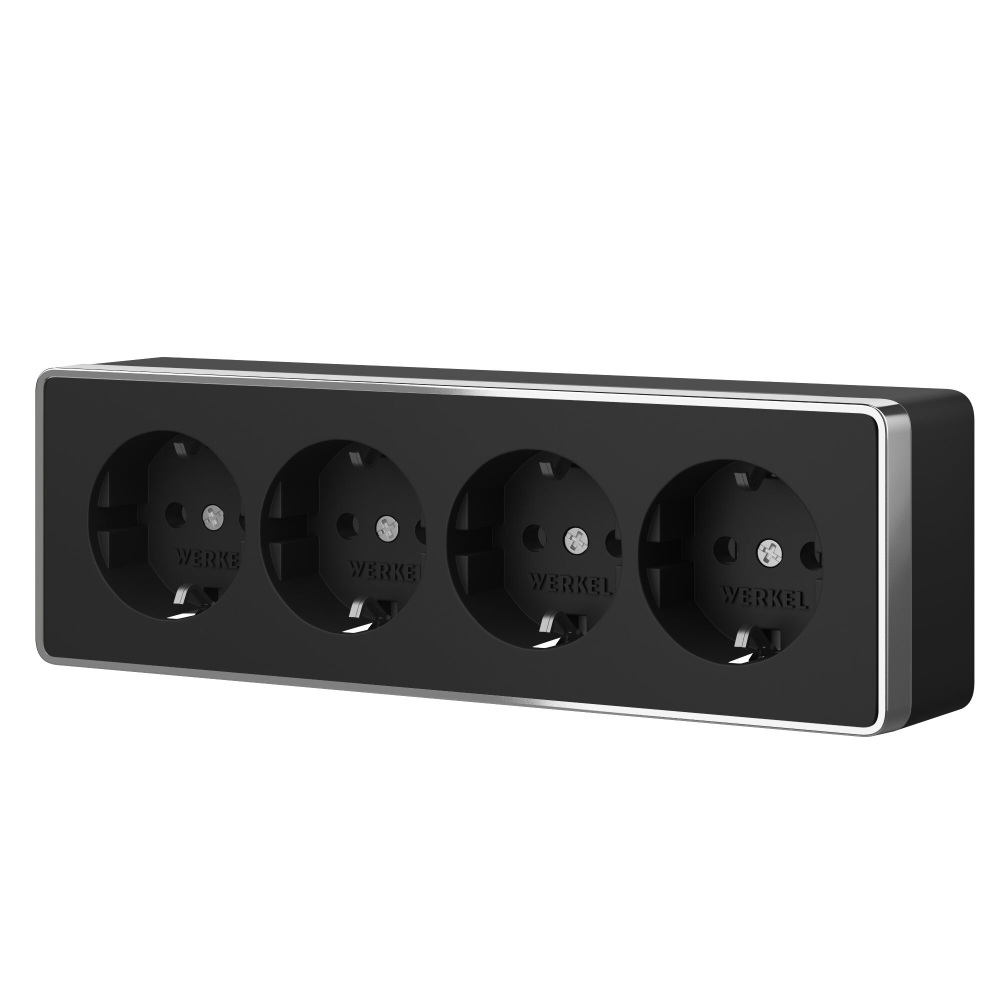 Werkel Розетка Накладные механизмы Gallant черный/хром W5072258 