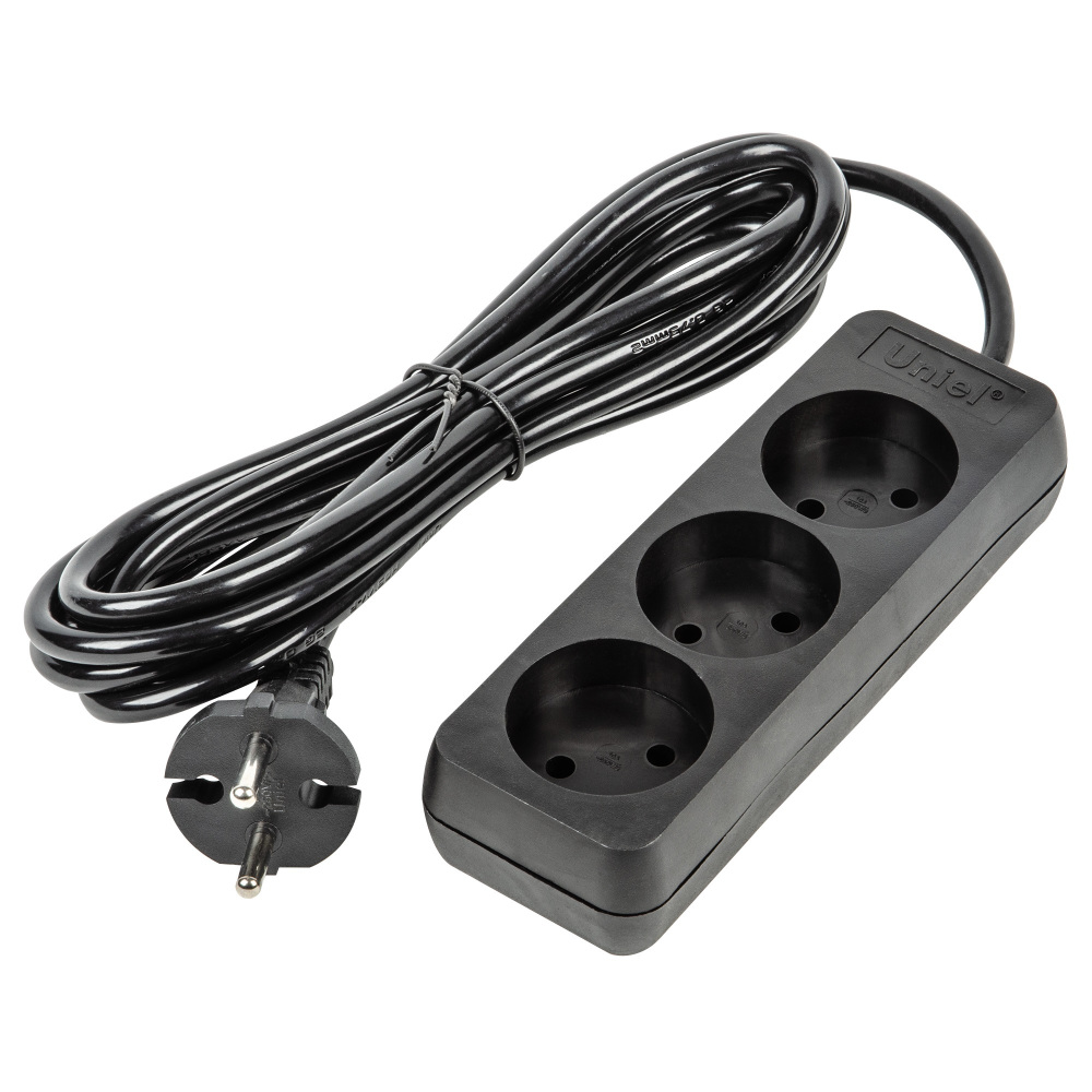 Uniel Розеточные блоки, удлинители Ultra S-CU3-3 BLACK 