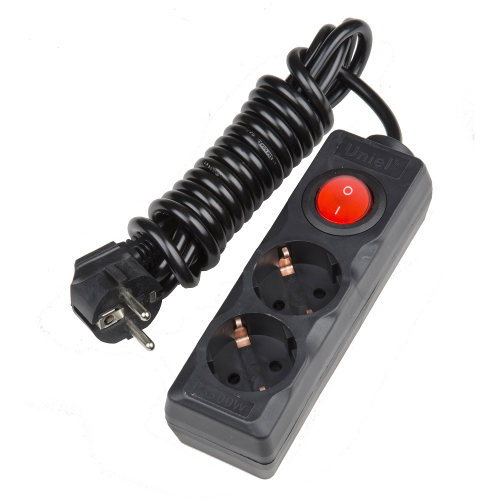 Uniel Розеточные блоки, удлинители Standard S-GCD2-3B BLACK 