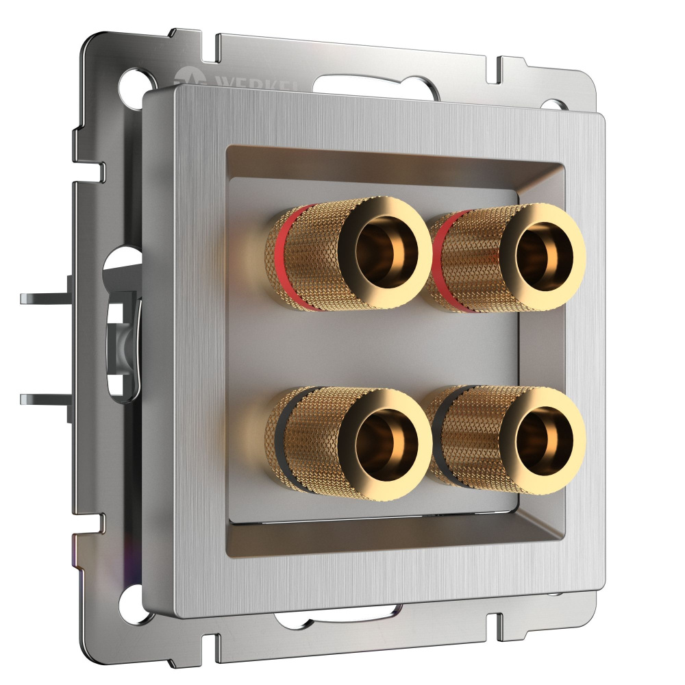 Werkel Розетка Встраиваемые механизмы серебряный рифленый WL09-AUDIOx4 