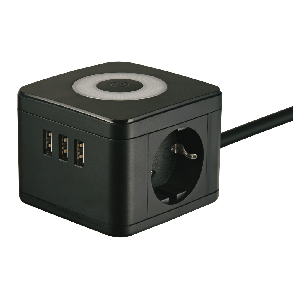 Uniel Розеточные блоки, удлинители Standard S-GCD2-1,5SBU BLACK 