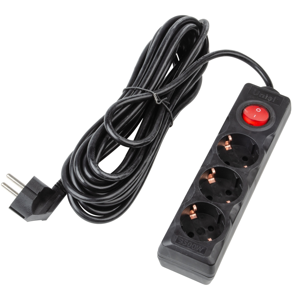 Uniel Розеточные блоки, удлинители Ultra S-GCU3-7B BLACK 
