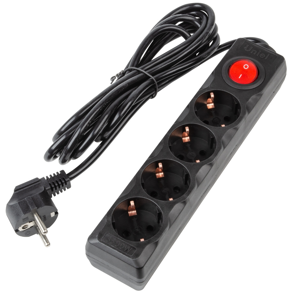 Uniel Розеточные блоки, удлинители Ultra S-GCU4-3B BLACK 