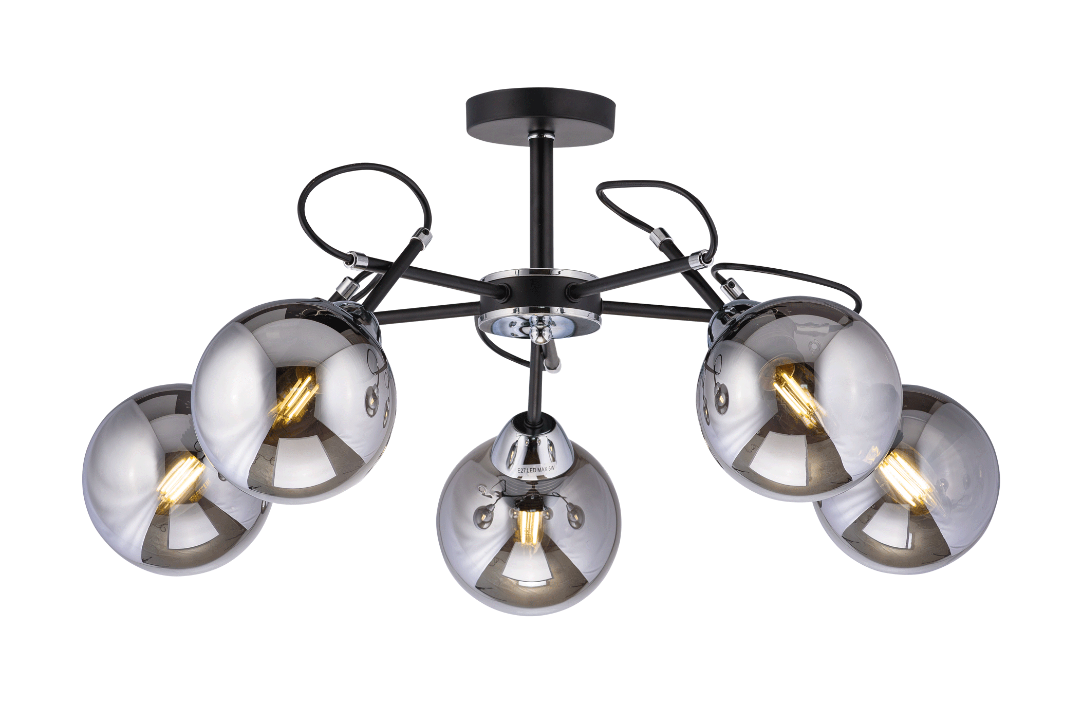 40317MD/5 MBK+CH (1) Люстра (NW) 