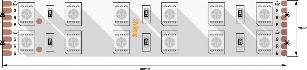 Светодиодная лента  SWG5120-24-28.8-RGB 