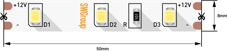 Светодиодная лента SWG260 SWG260-12-4.8-W-M 