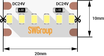 Светодиодная лента  SWG2A300-24-19.2-NW 