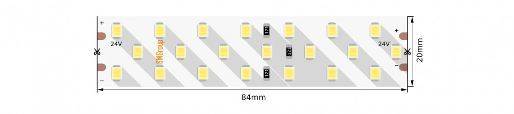 Светодиодная лента  SWG2P252-24-24-NW-20 