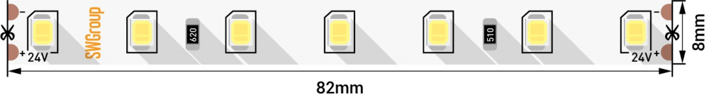 Светодиодная лента  SWG2P84-24-8.6-NW 