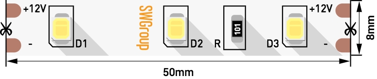 Светодиодная лента  SWG260-12-6.3-WW 