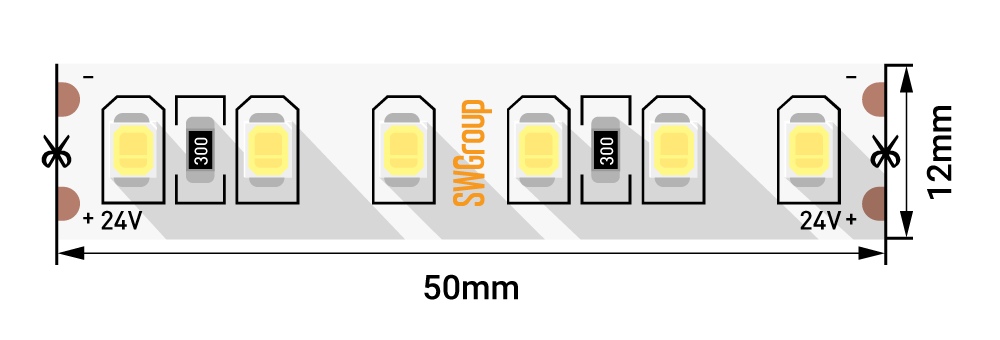 Светодиодная лента SWG2P120 SWG2P120-CC-24-9.6-WW 